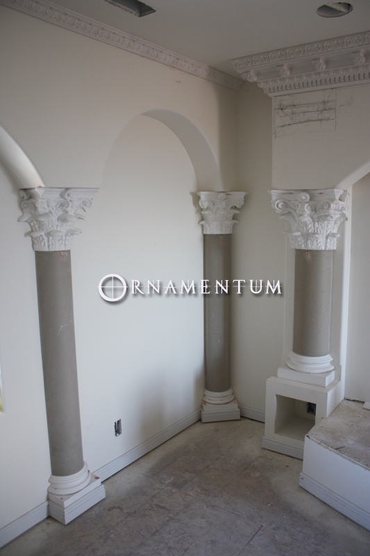 During — step 2 of the column and ceiling finish project