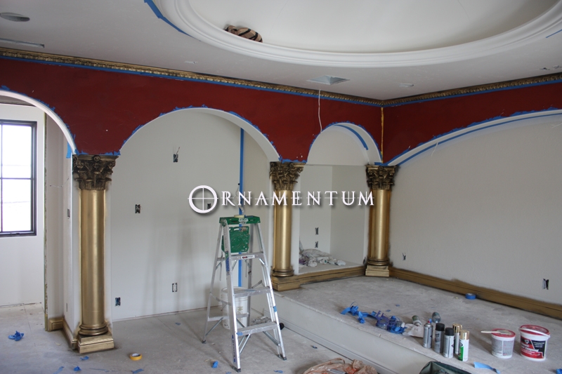 During — step 4 of the column and ceiling finish project