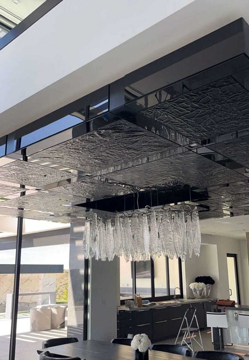Obsidian Ceiling — Black Glass & Black Plaster Ceiling